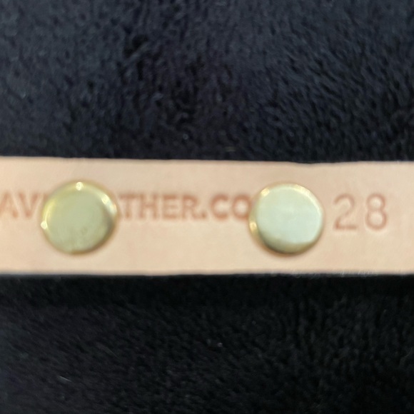 Brave Black 1/2” Leather Belt with Gold Accents and Gold Buckle, Size 28 - Picture 5 of 6